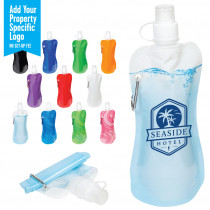 16 oz Foldable Water Bottle with Carabiner (CM)