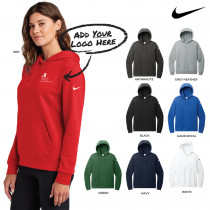 Nike® Club Fleece Sleeve Swoosh Pullover Hoodie - Ladies (OD)